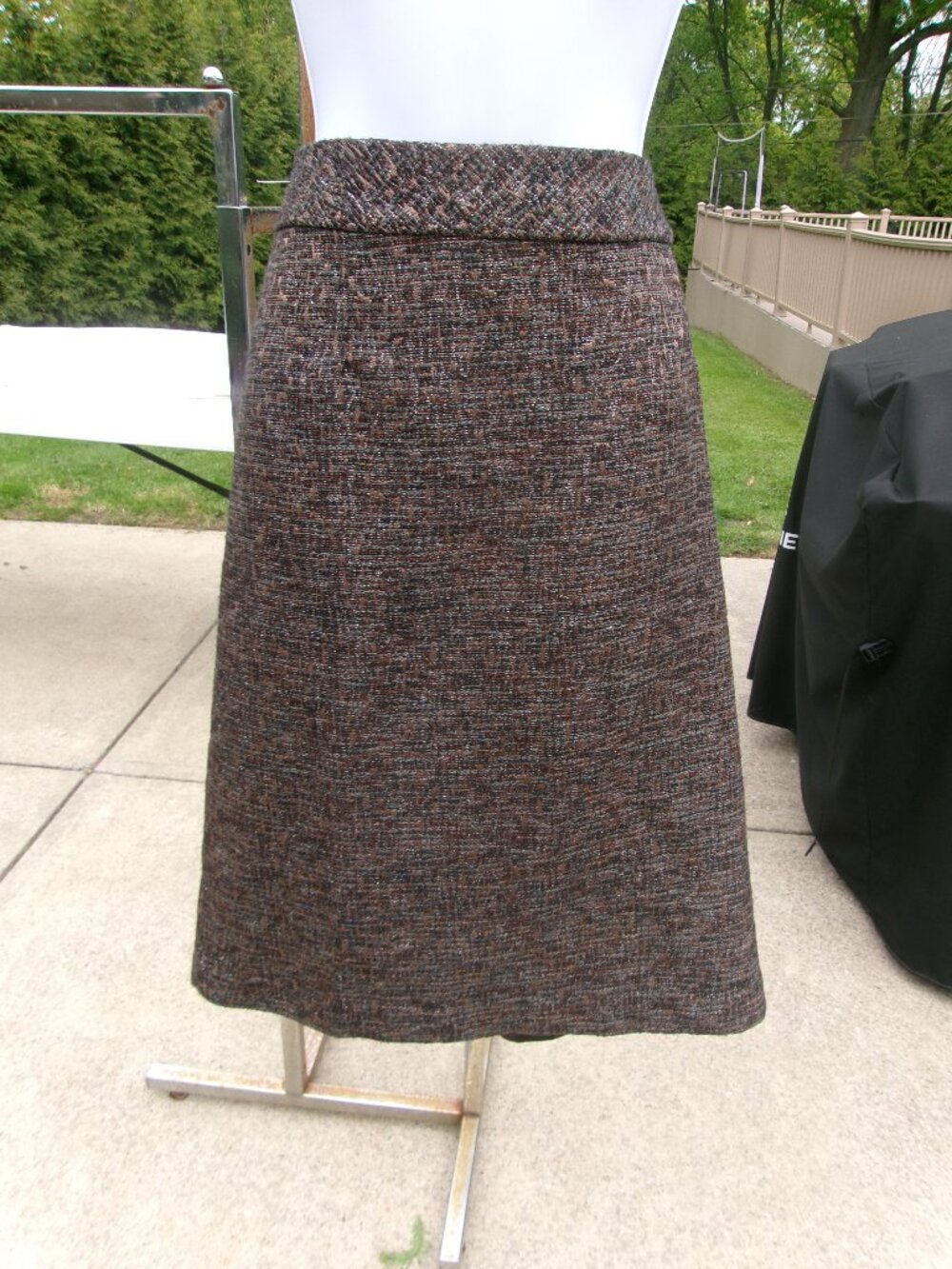 COLDWATER CREEK BROWN&SILVER METALIC SKIRT 18W